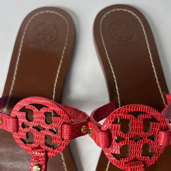 Tory Burch Sz 7.5 Leather Mini Miller Flat Thong Samba Sandals - Picture 3 of 7